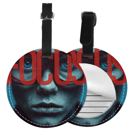 Trendy Portrait Printed Round Leather Luggage Tag Set of 2, Personalized Travel Bag Anti - loss Identification Tag (Diameter 3.7in/9.8cm )